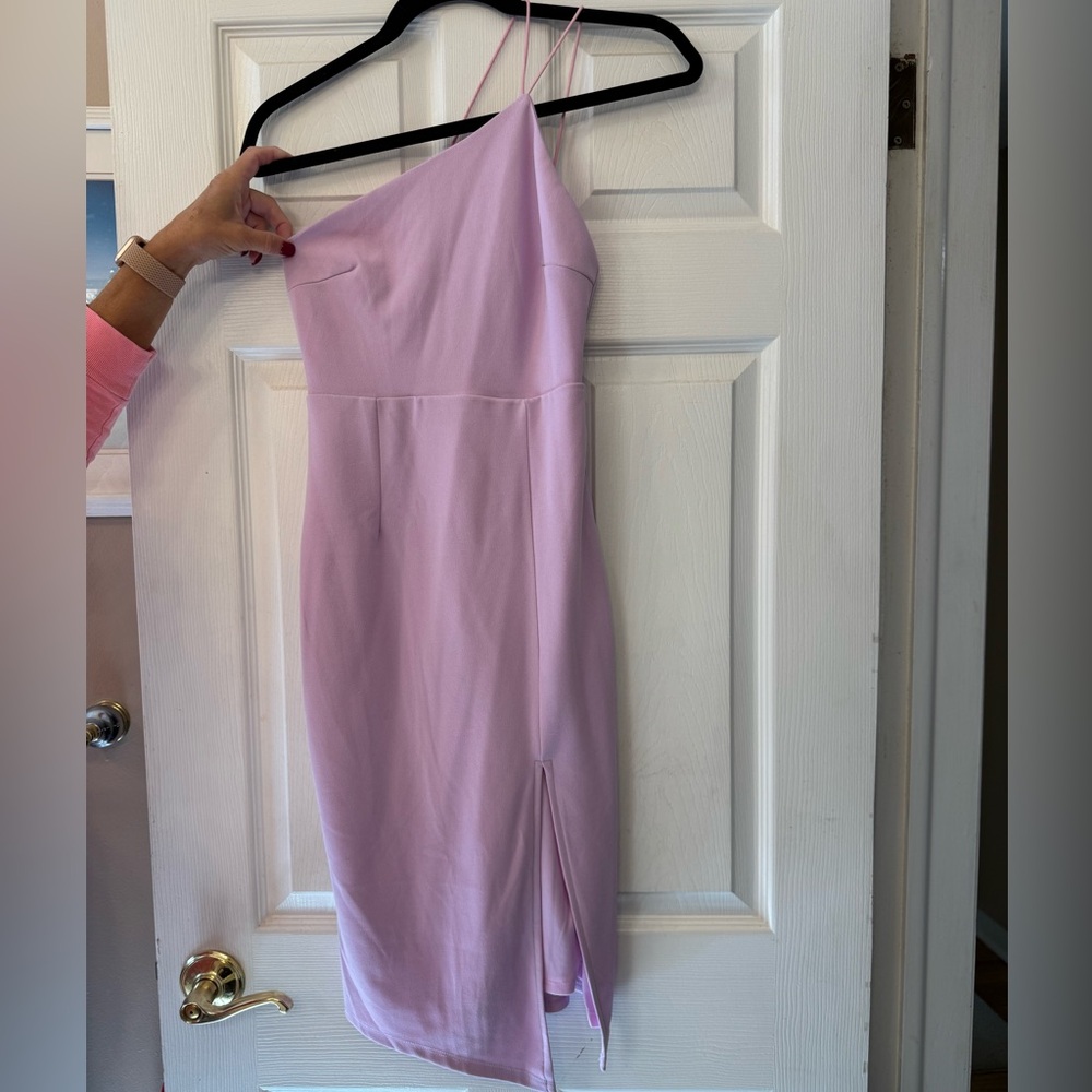 Light purple dress. One shoulder. Size XS. From Lulus.